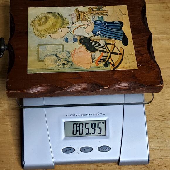 Jandro Lithograph Wood Wall Art 7" x 5.5" Vtg - Picture 5 of 5